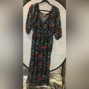 Knox Rose Black Floral Long Sleeve Dress